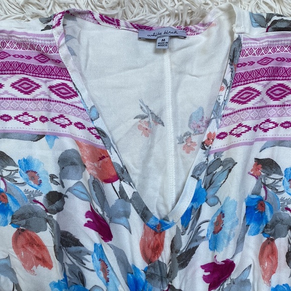 πHPπ White Birch Floral Blouse π White Magenta & Blue - Picture 7 of 15